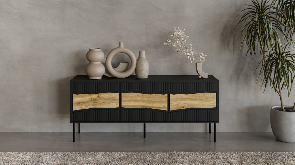 Cama INSERTO 3D TV Cabinet 143.5x40x61.5 Black + LED