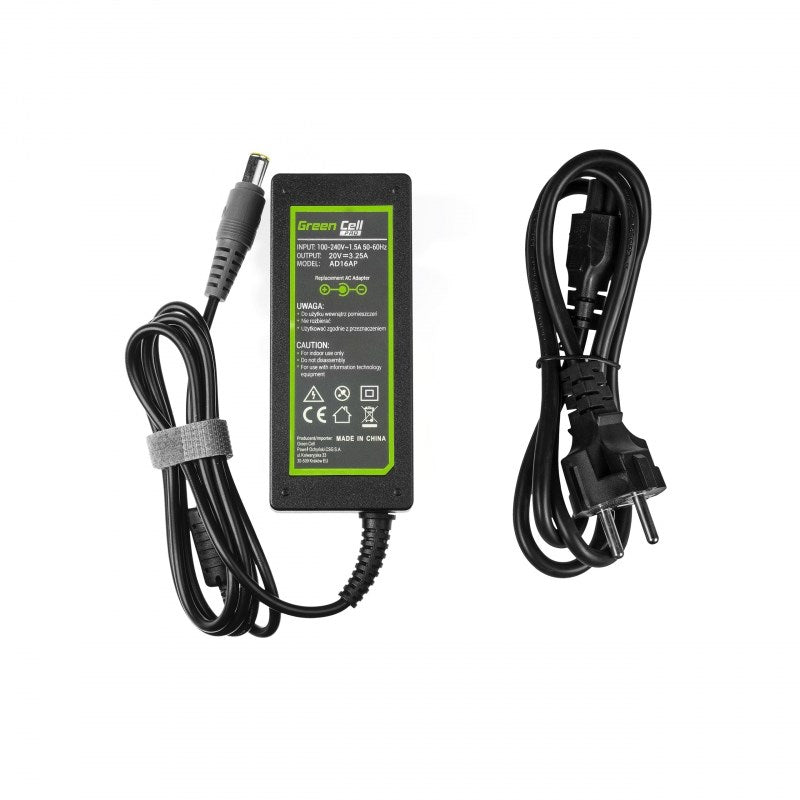 Green Cell AD16AP Power Adapter 65W Indoor, Black
