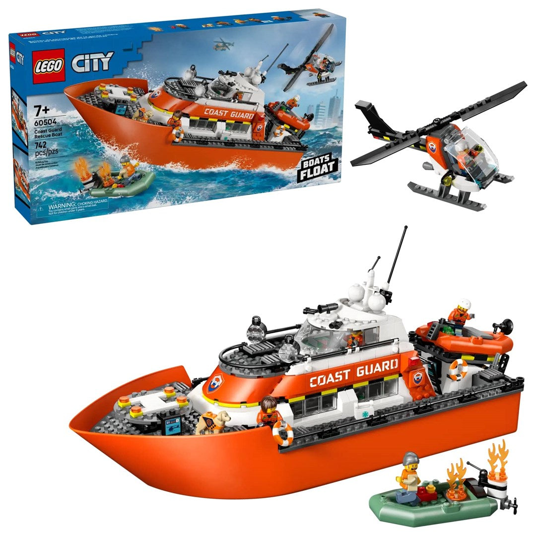 LEGO City Coast Guard Rescue Boat with Helicopter 742 Pieces (60504)