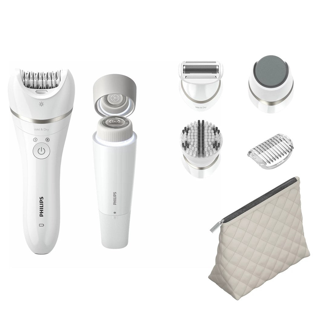 Philips Epilator, Wet/Dry Use, Rechargeable, 32-Tweezer System, 2 Speed Settings (BRE770/92)