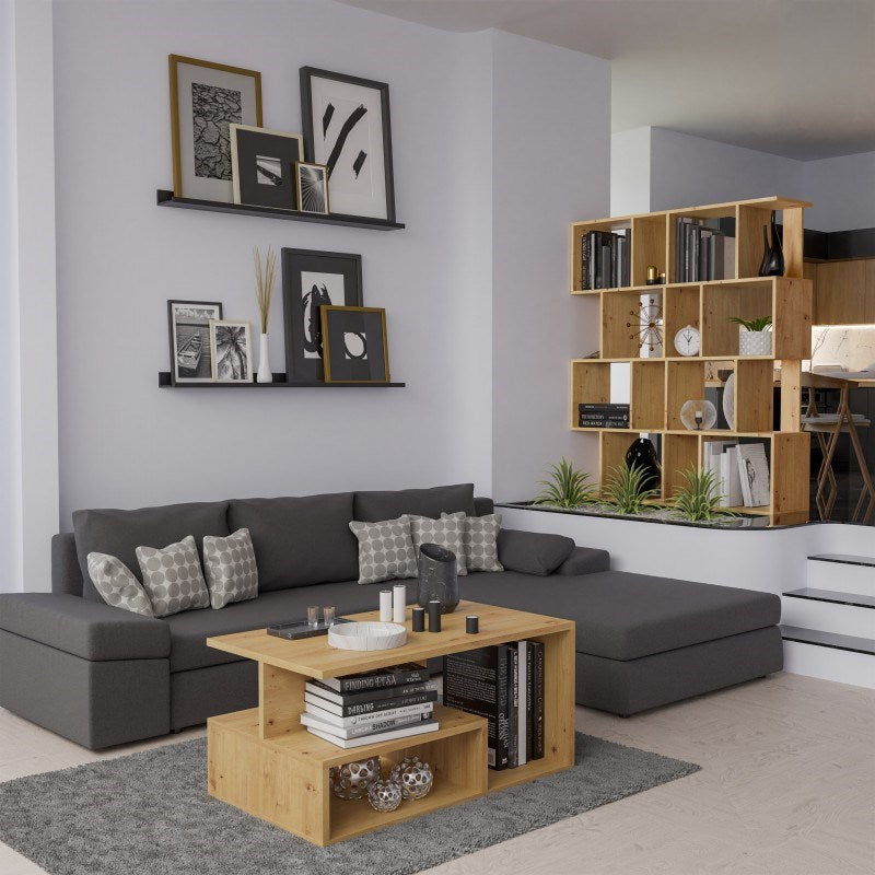 Fiesta 4P Shelving Unit in Artisan Oak - 59.5x30x140 cm