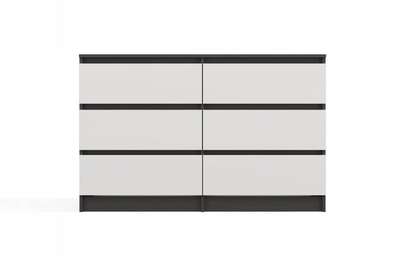Malwa M6 Chest of Drawers 120 cm 6 Drawers Anthracite/White