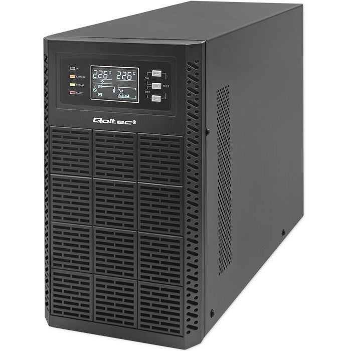 Qoltec Uninterruptible Power Supply (UPS) 3kVA 3000W Power Factor 1.0 LCD EPO USB Online