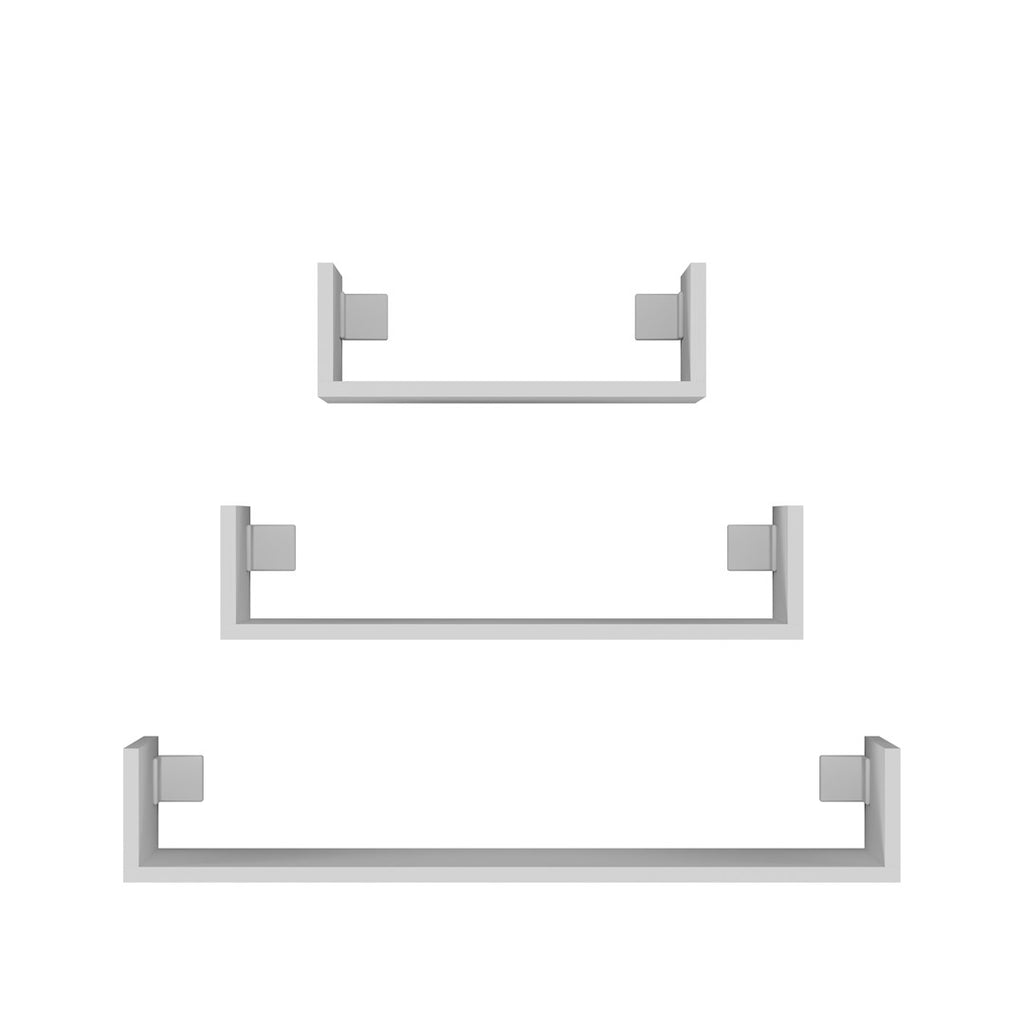 Topeshop MOBI 3P Floating Shelf Wall-Mounted White Set of 3