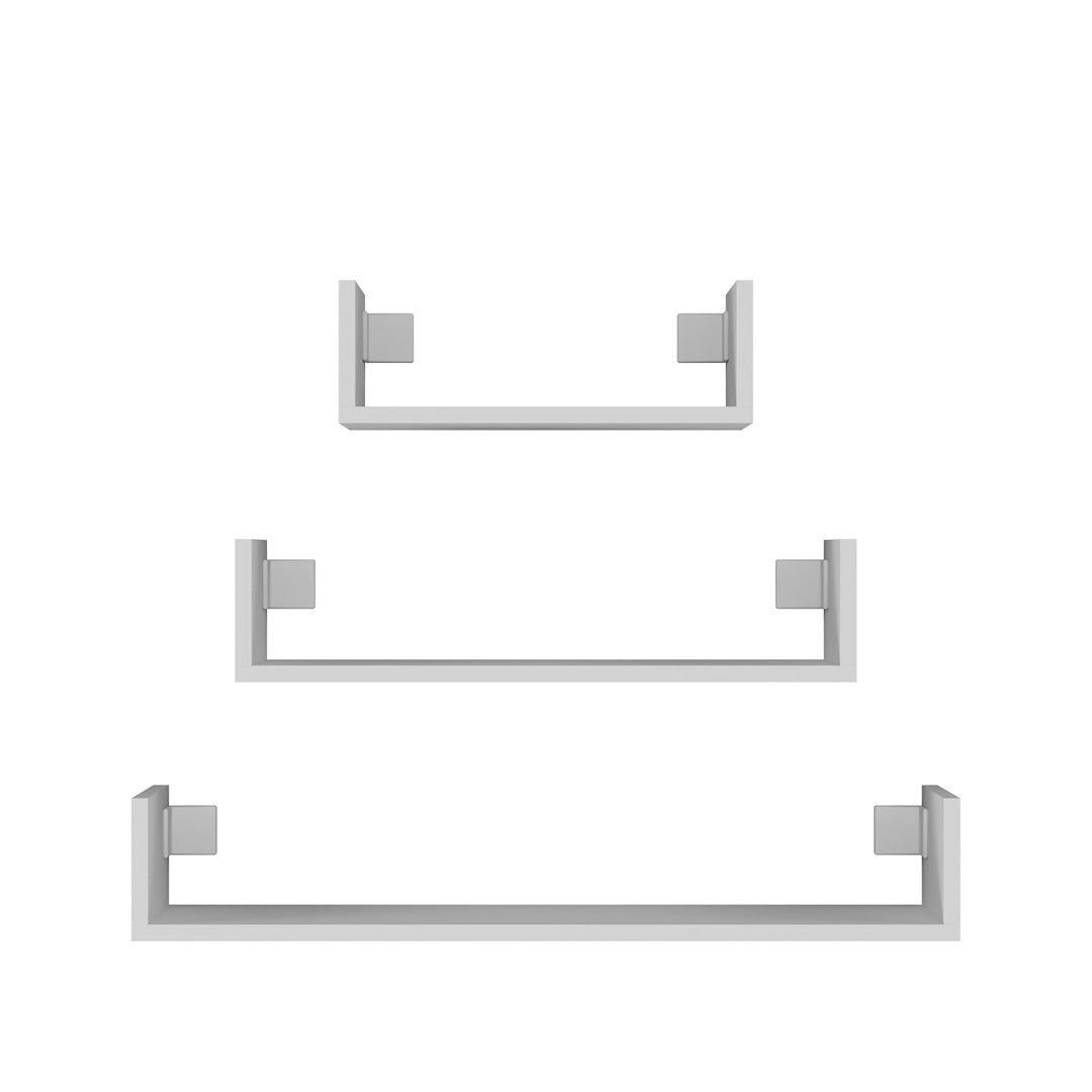 Topeshop MOBI 3P Floating Shelf Wall-Mounted White Set of 3