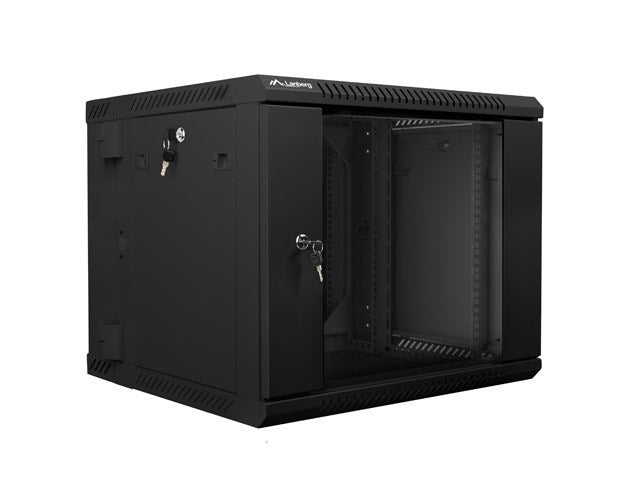 Lanberg Two-Section Wall-Hung Rack Cabinet 19 9U 600x600 Black