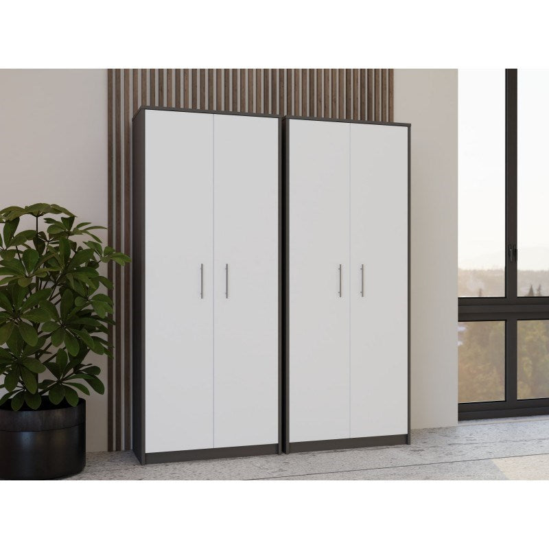 OLIV 2D Closed Shelving Unit Anthracite/White Set