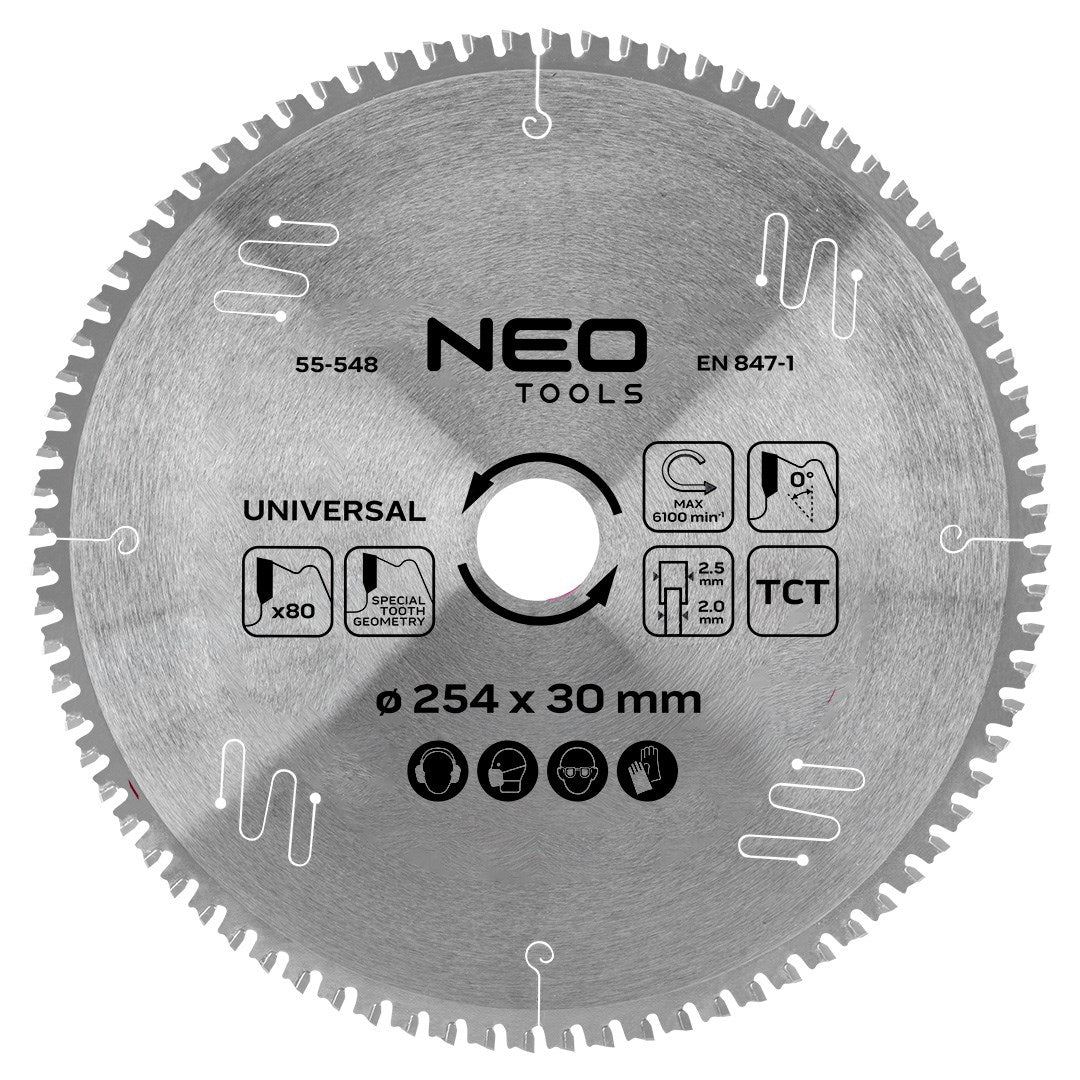 NEO TOOLS Universal Tungsten Carbide Blade 254 x 30 mm 80 Teeth 55-548