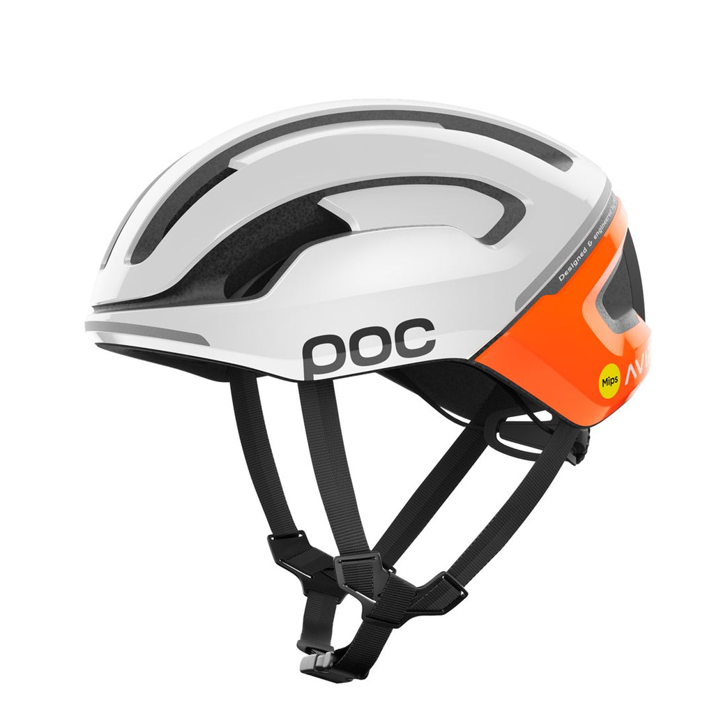 POC PC108751126MED1 Helmet for Mountain Biking, White and Fluorescent Orange, Size M 54-59 cm