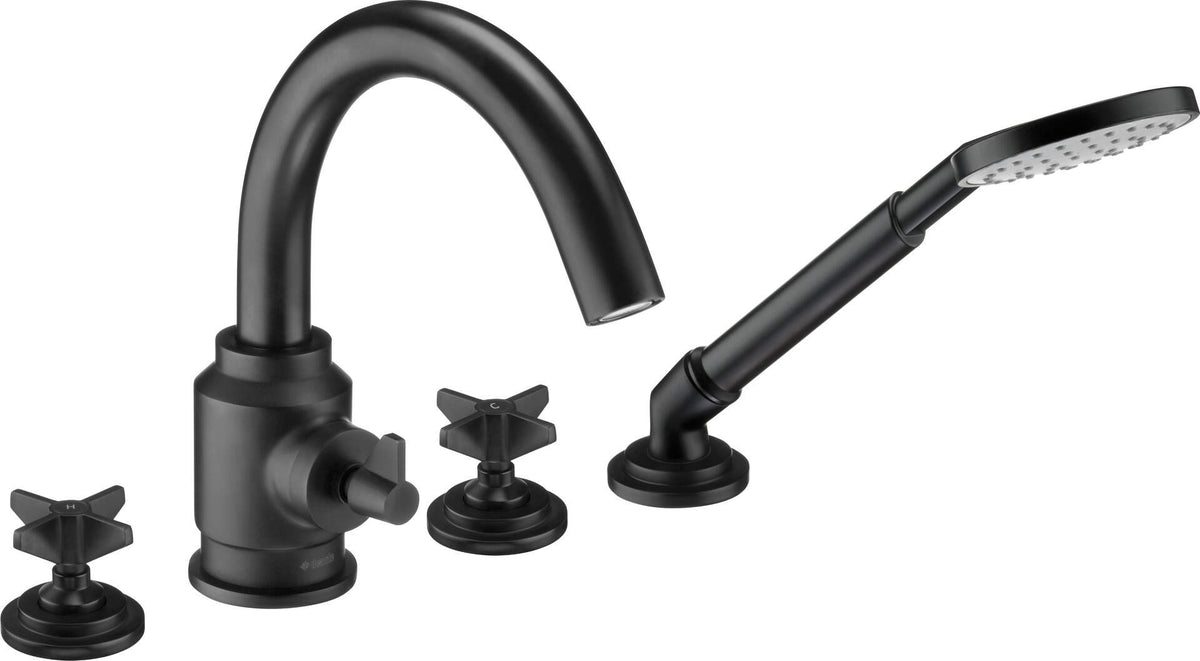 Deante Bathtub Mixer 4-Hole Black with Shower Set BQTN14D