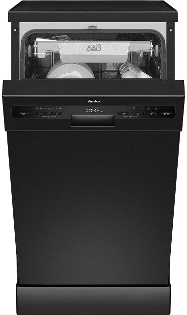 Amica Dishwasher Freestanding Black Adjustable Baskets DFM46C8EOiBH