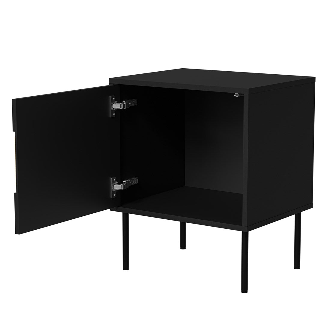 Cama INSERTO Bedside Cabinet 2 pcs 50x40x61.5 cm Black + LED