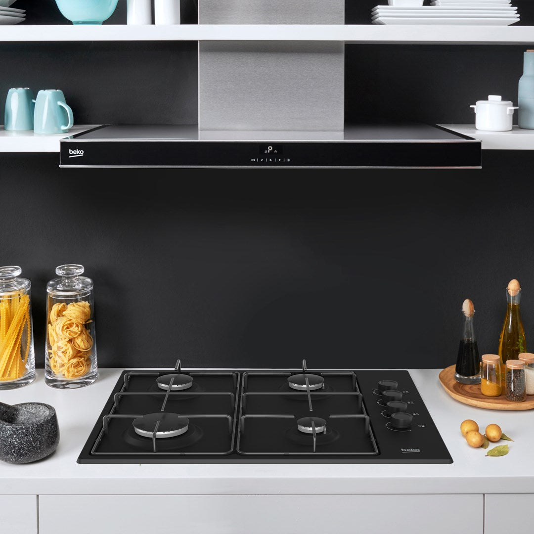 Beko HIBG64120SB 60 cm Gas Hob with Side Knob Controls
