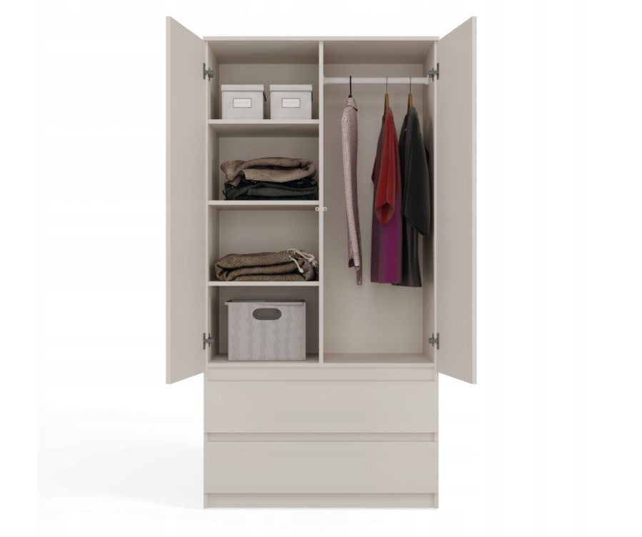 MALWA SS-90 Wardrobe 2 Doors 2 Drawers Cashmere