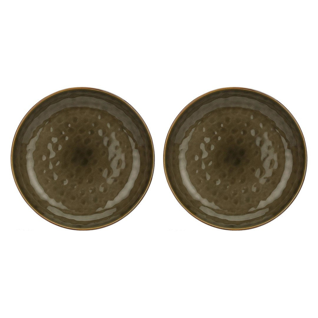 Set of 2 round bowls Concerto Grigio Tortora - Grey-brown  30 cm
