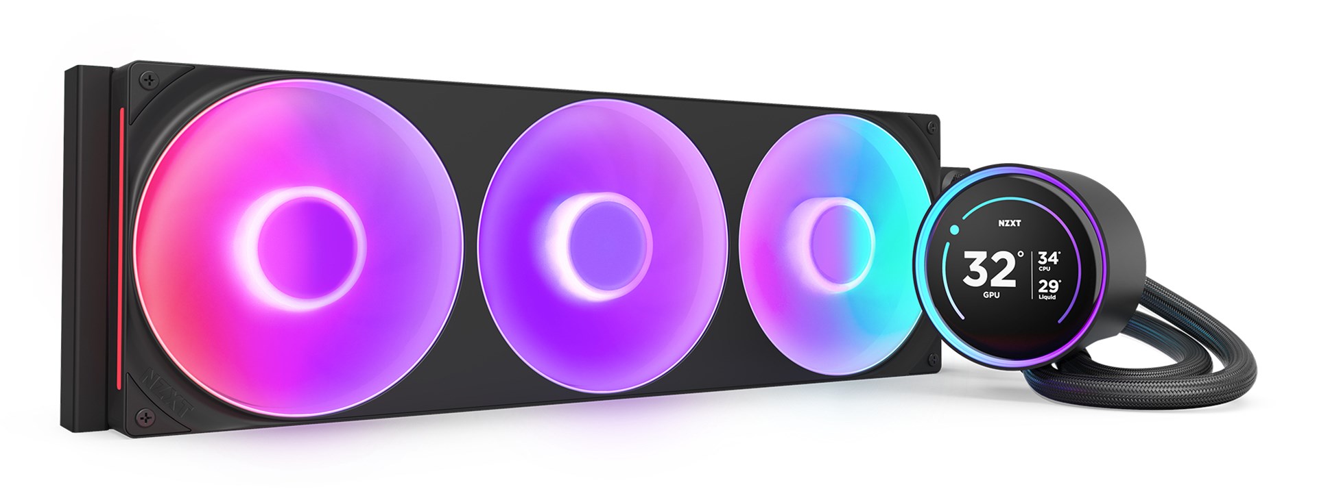 NZXT Kraken Elite 420 RGB AIO Liquid Cooler Black - 420 mm Radiator, 3x 140 mm Fans