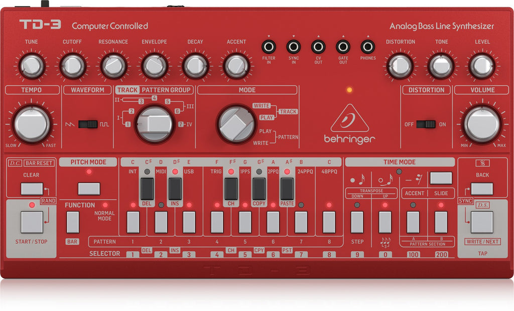 Behringer TD-3-RD Analog Synthesizer Red