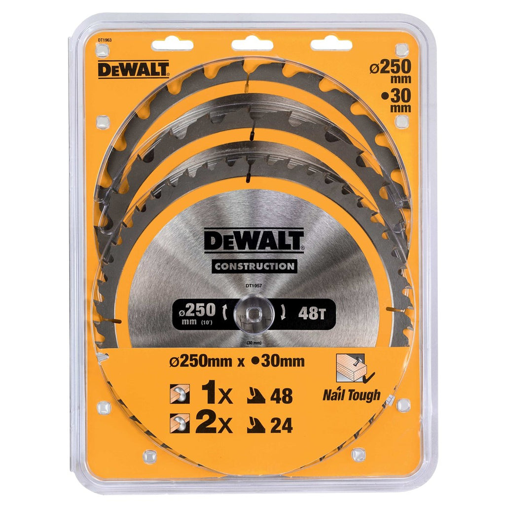 DeWALT Circular Saw Blade 250 mm 24T 48T 60T DT1963-QZ