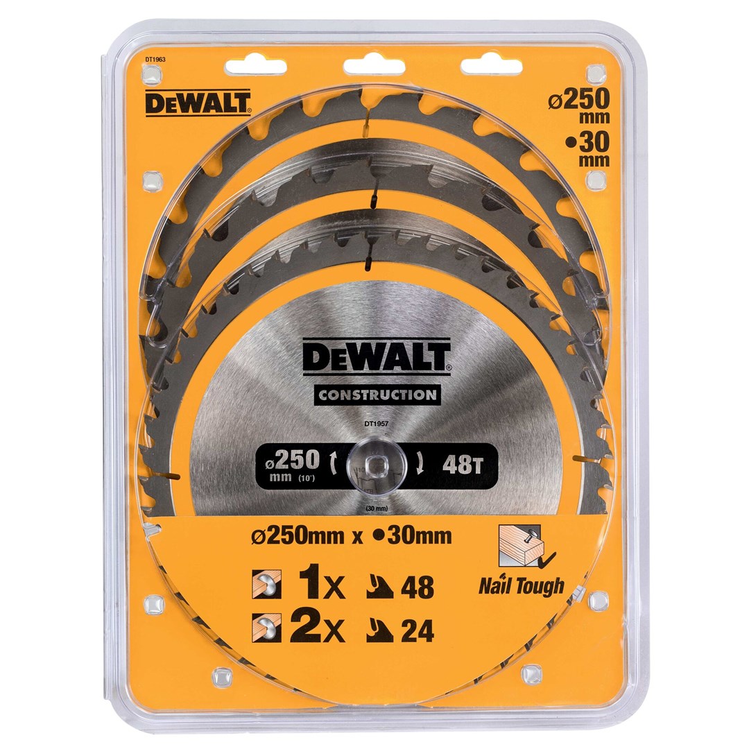 DeWALT Circular Saw Blade 250 mm 24T 48T 60T DT1963-QZ