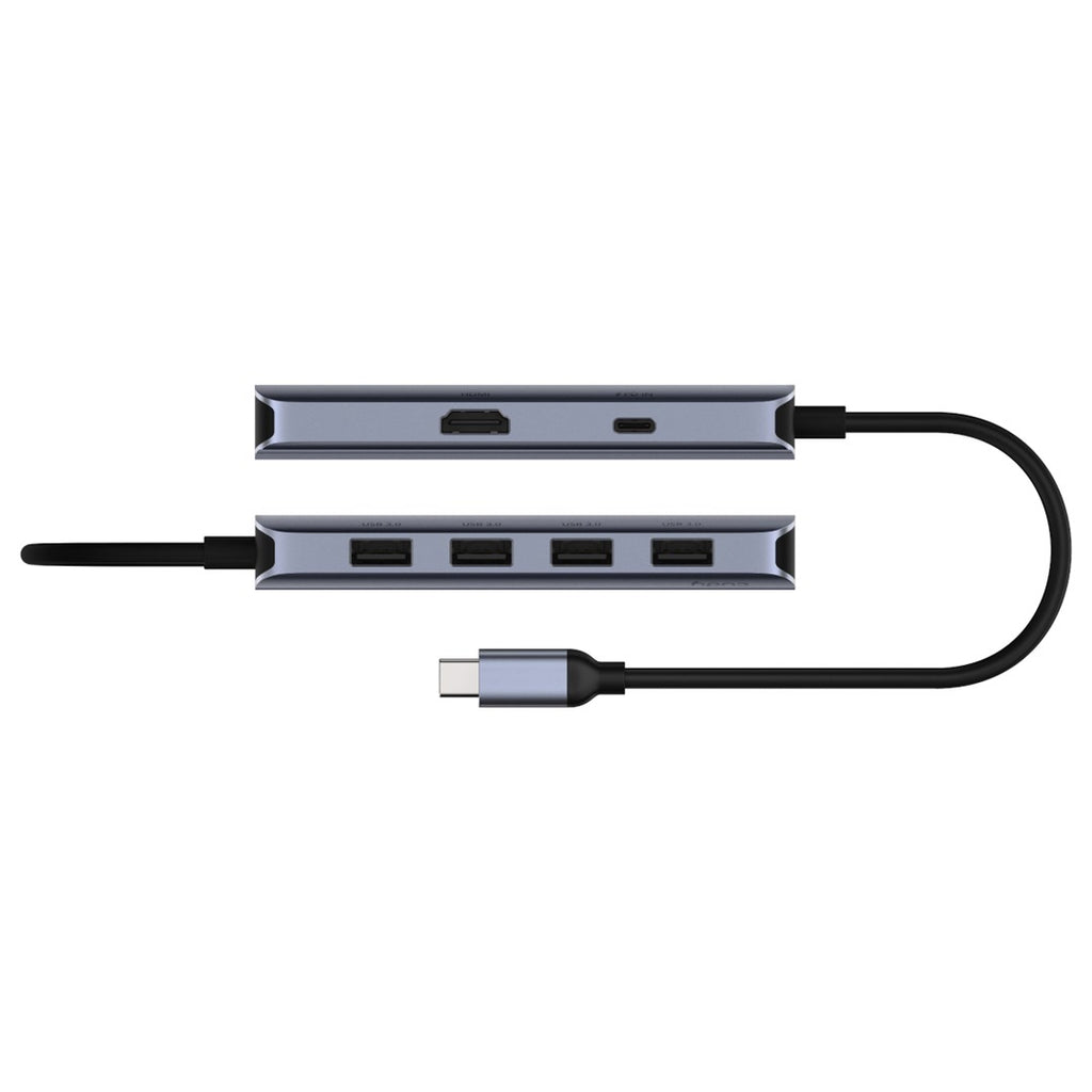 Cudy UH500 USB 3.2 Gen 1 Type-C Hub 6-in-1 5000 Mbit/s Grey Silver