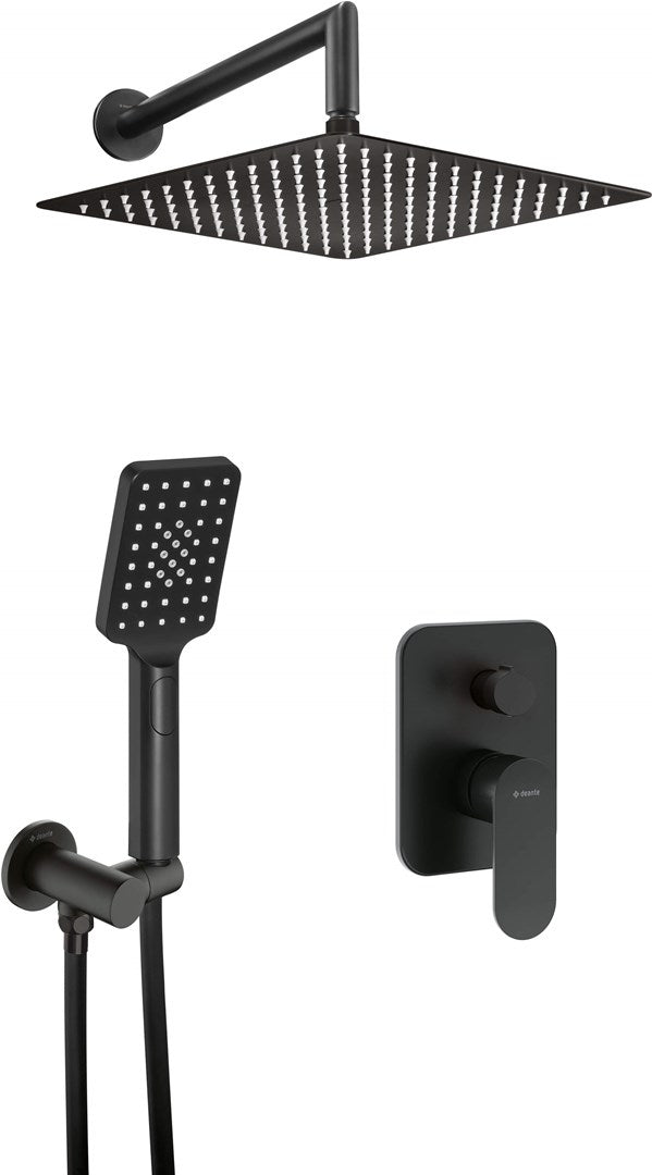 Deante Concealed Shower Set 3-Function Round Nero 1500mm