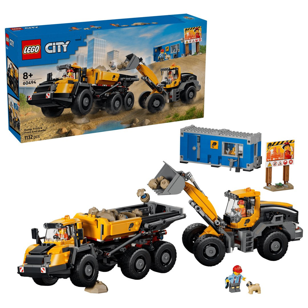 LEGO CITY Dump Truck and Front End Loader Building Blocks 1132 Pieces Ages 8+ Model 60494