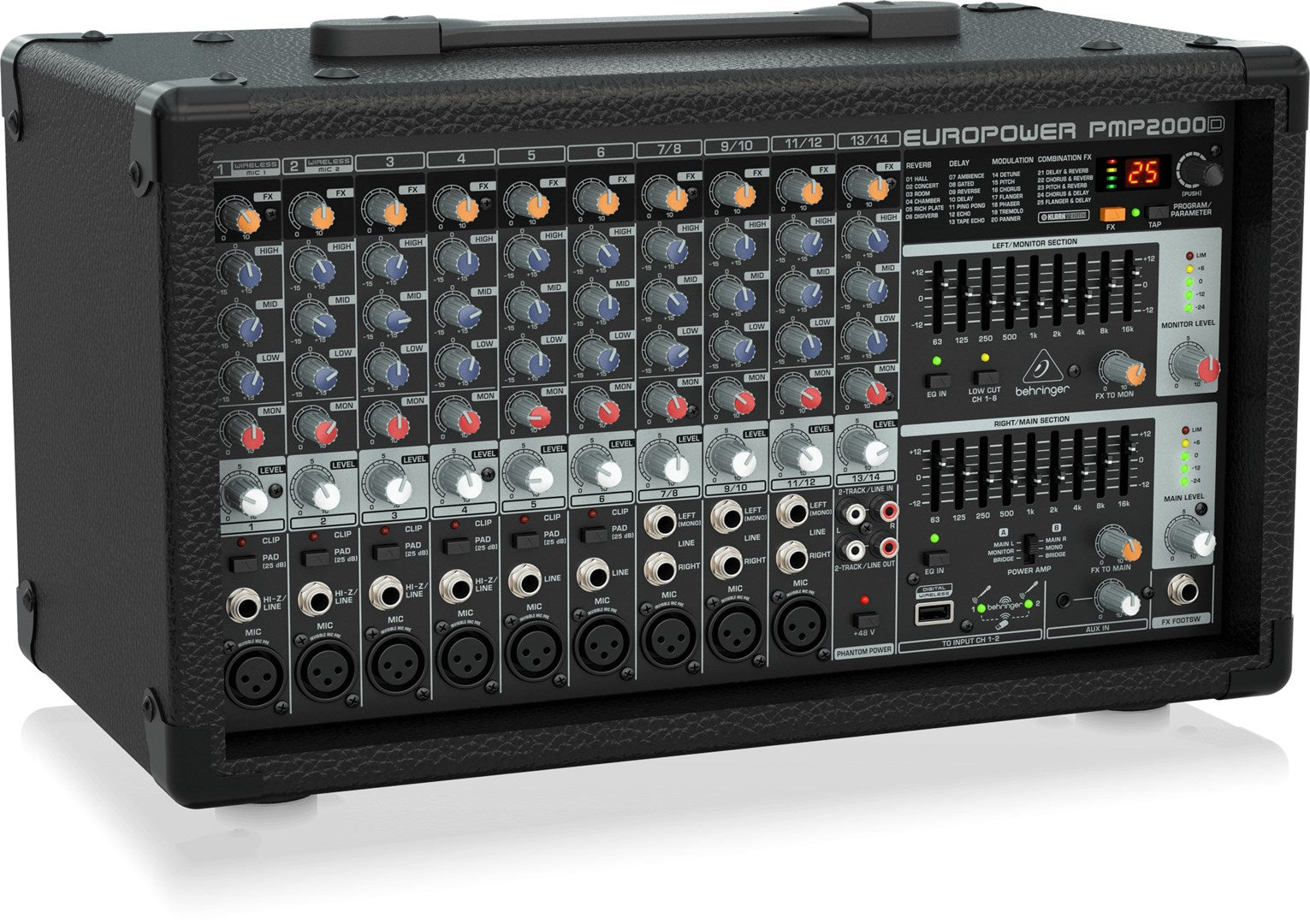 Behringer PMP2000D Powered Mixer with 2000 Watts and Multi-FX Processor