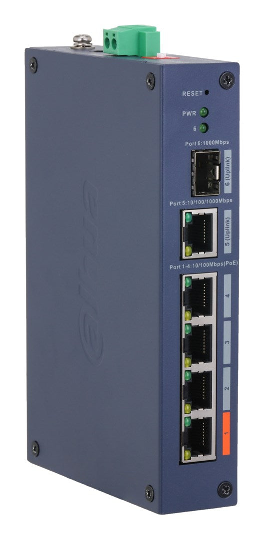 Dahua Technology 6-Port Cloud Managed Hardened Switch with 4-Port PoE