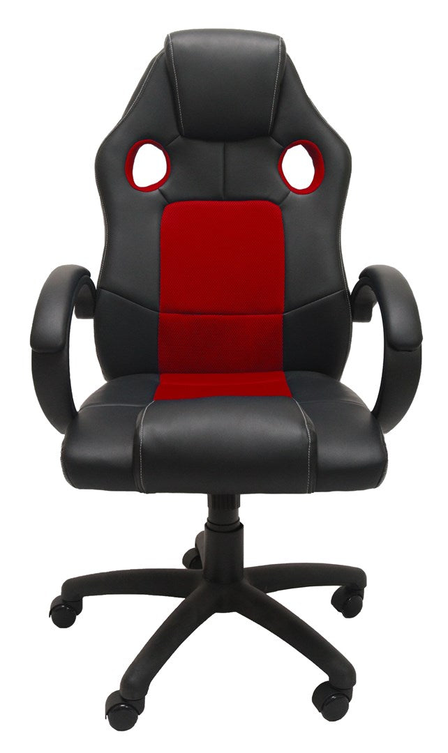 Topeshop ENZO Gaming Swivel Chair Red and Black with Padded Seat
