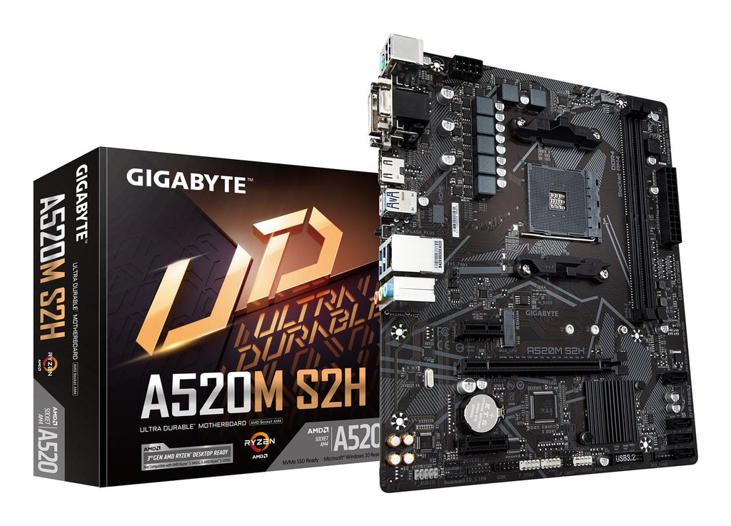 Gigabyte A520M S2H Motherboard - micro ATX - Socket AM4 - AMD A520 Chipset