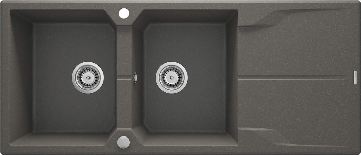 Deante 2-Bowl Granite Sink with Drainer 1160x500mm