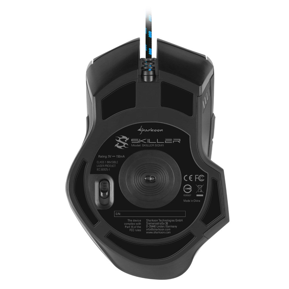Sharkoon SKILLER SGM1 Optical Gaming Mouse - 12 Buttons - Wired - 10800 DPI