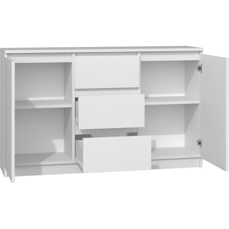 Topeshop Chest of Drawers 2D3S White 2 Doors 3 Drawers