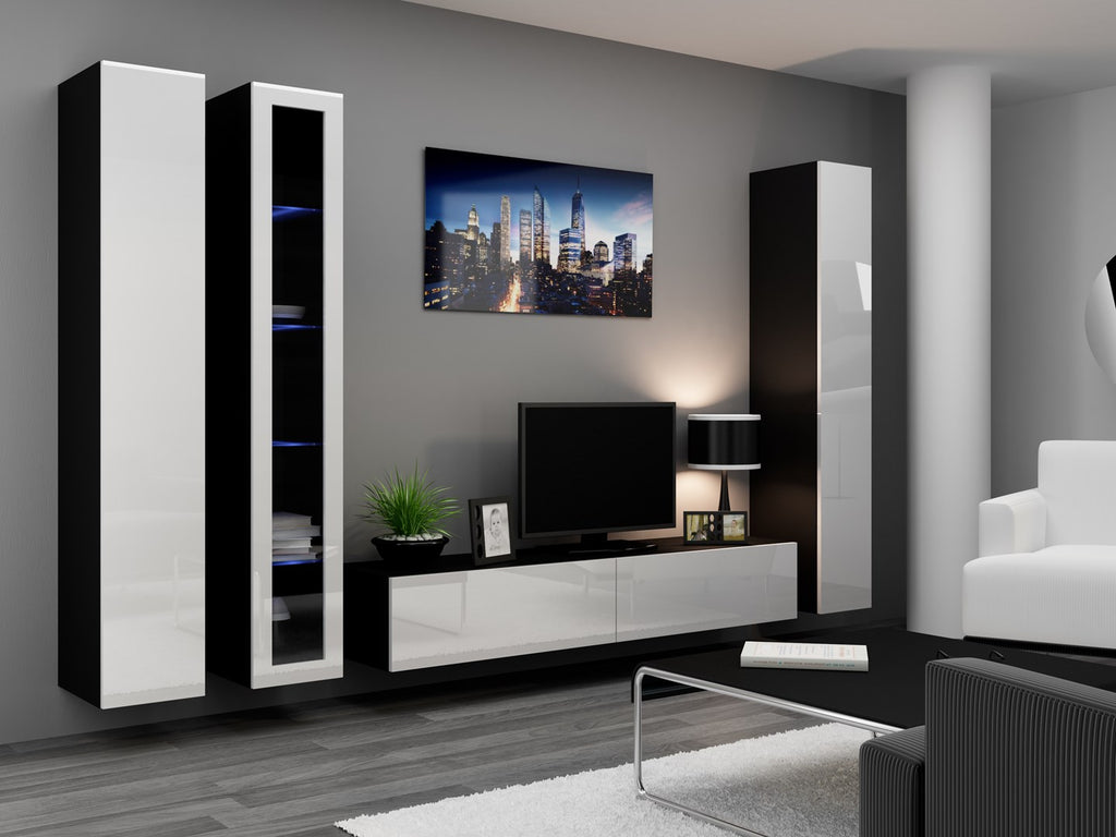 Cama Full Cabinet VIGO '180' 180/40/30 Black/Black Gloss