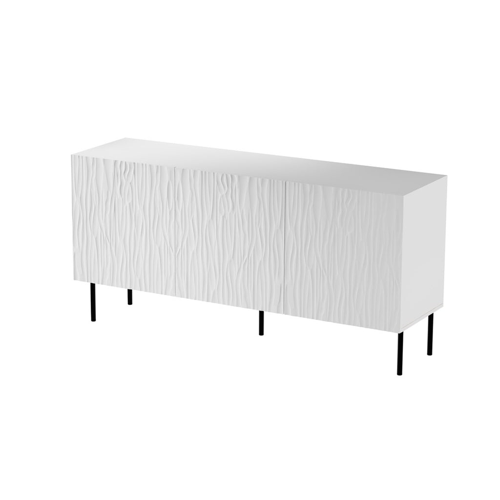 JUNGLE Chest 152x40.5x74.5 White Matte + Black Legs