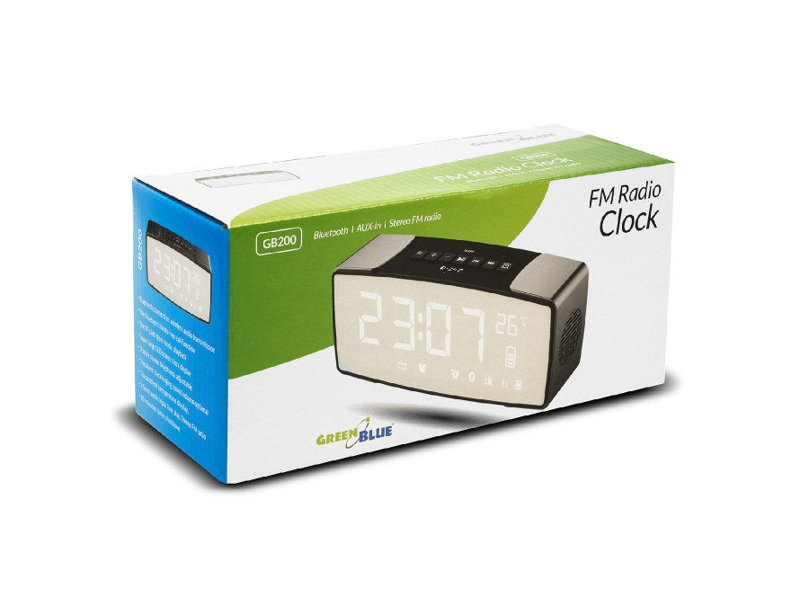 Greenblue 62917 Digital Clock Black Grey FM Radio