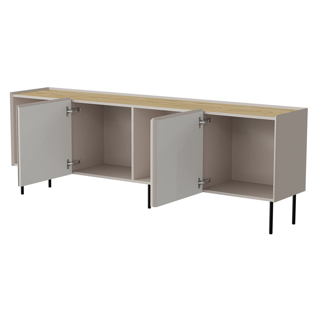 Cama FELLINI chest of drawers 200x40x70 cashmere + oiled oak top