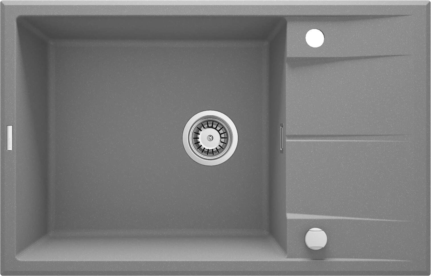 Deante 1-Bowl Granite Sink with Drainer Metallic Gray ZQE S11B