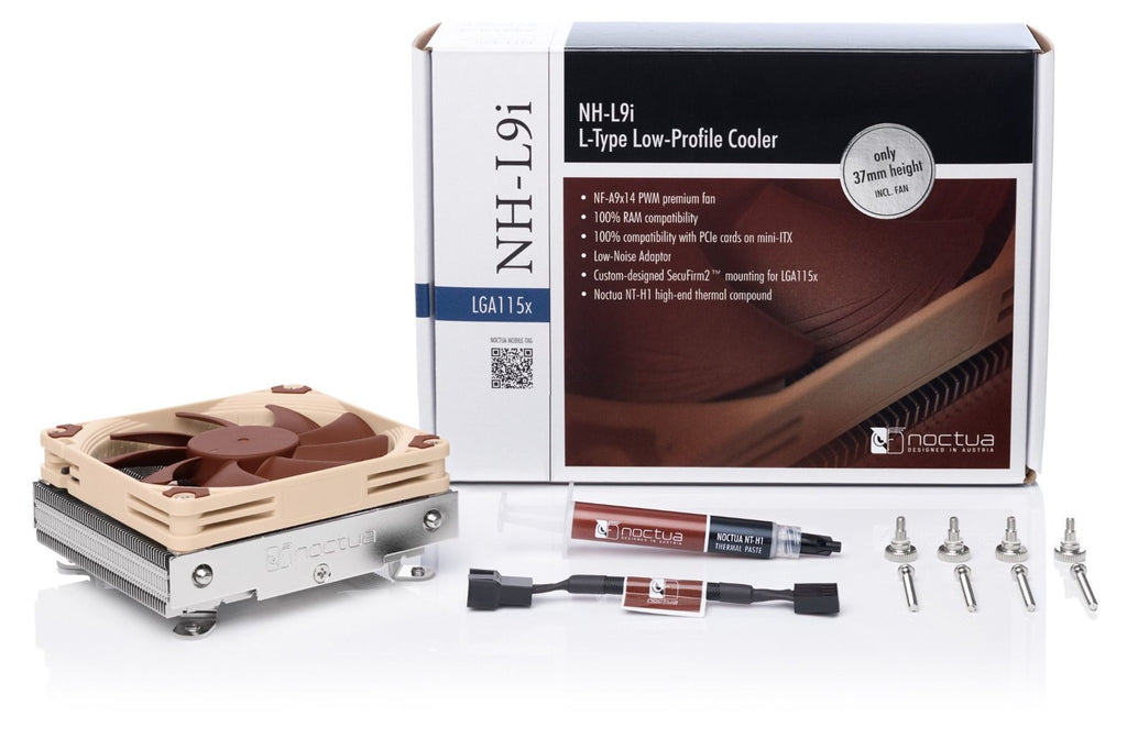 Noctua NH-L9i CPU Air Cooler for LGA1156 LGA1155 LGA1150 LGA1151 LGA1200 Aluminum with Nickel-Plated Copper Base 92 mm
