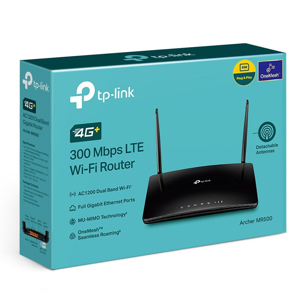 TP-Link Archer MR500 wireless router Gigabit Ethernet Dual-band (2.4 GHz / 5 GHz) 4G Black