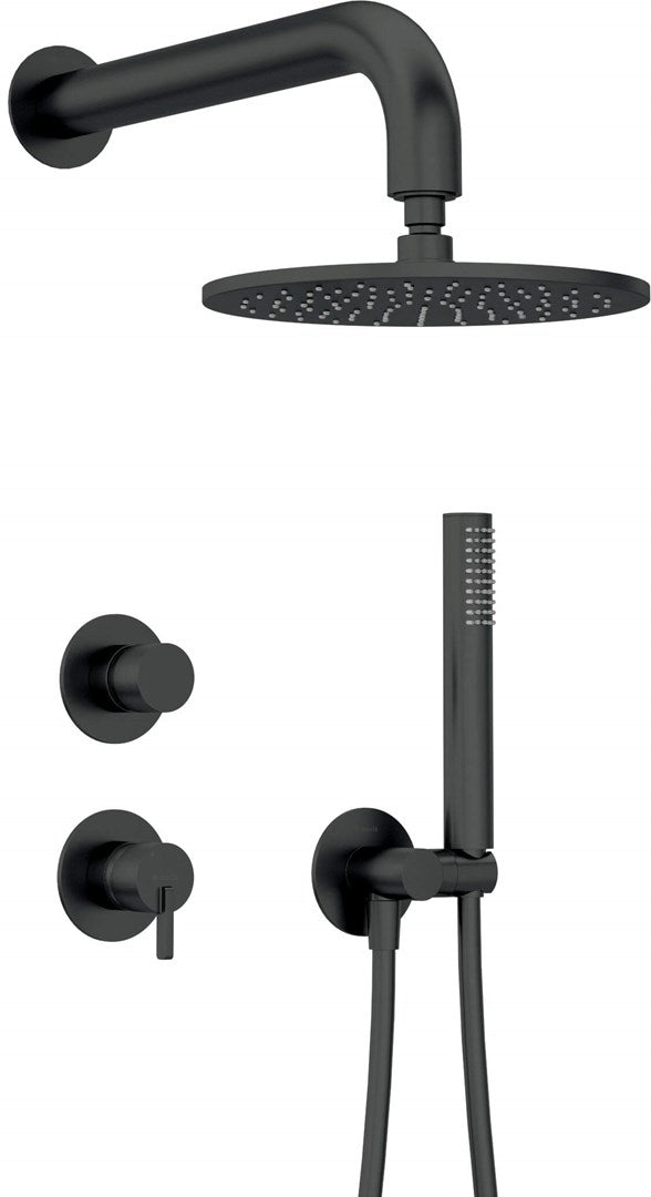 Concealed shower set with overhead shower