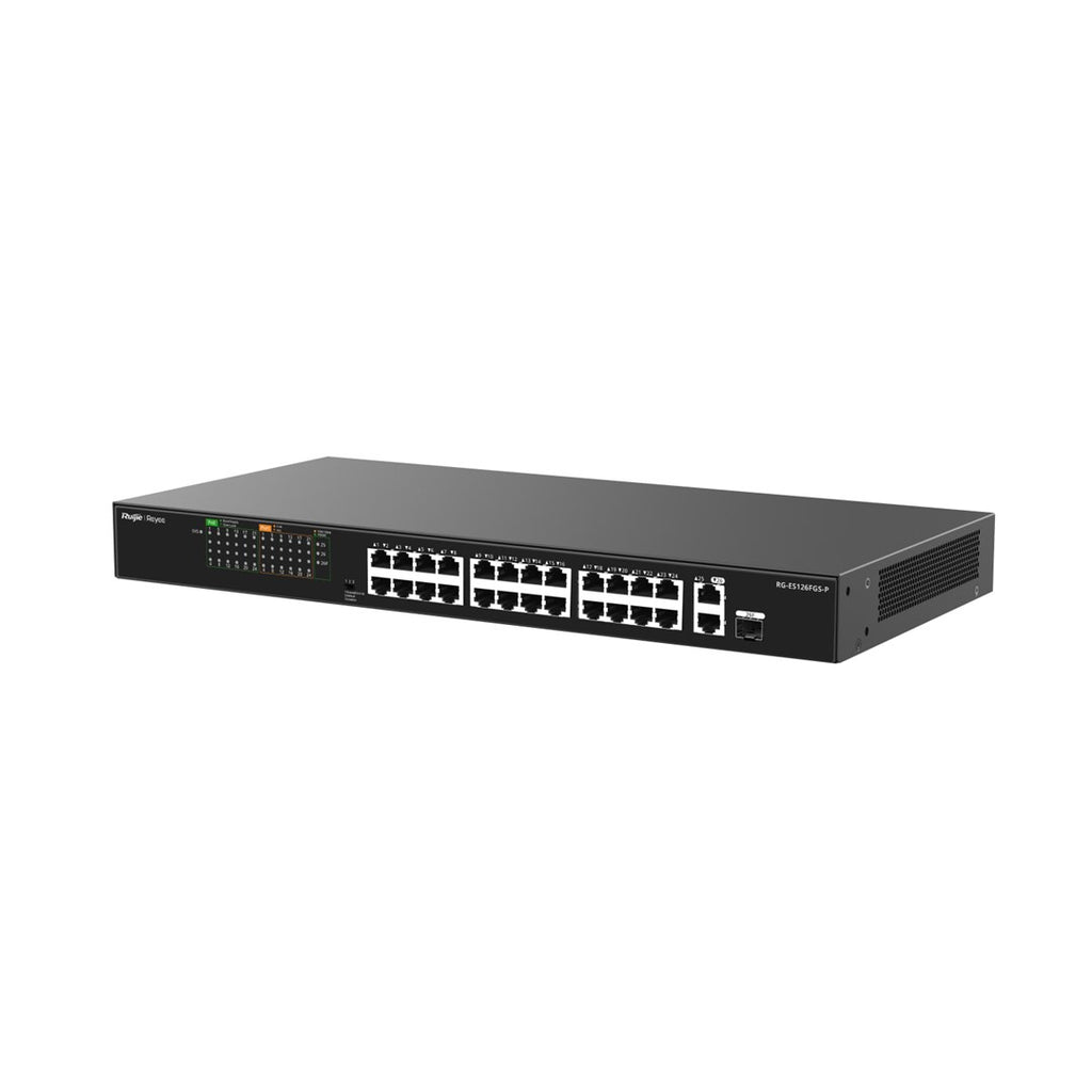 Ruijie RG-ES126FGS-P Unmanaged L2 Gigabit Ethernet POE Switch Black