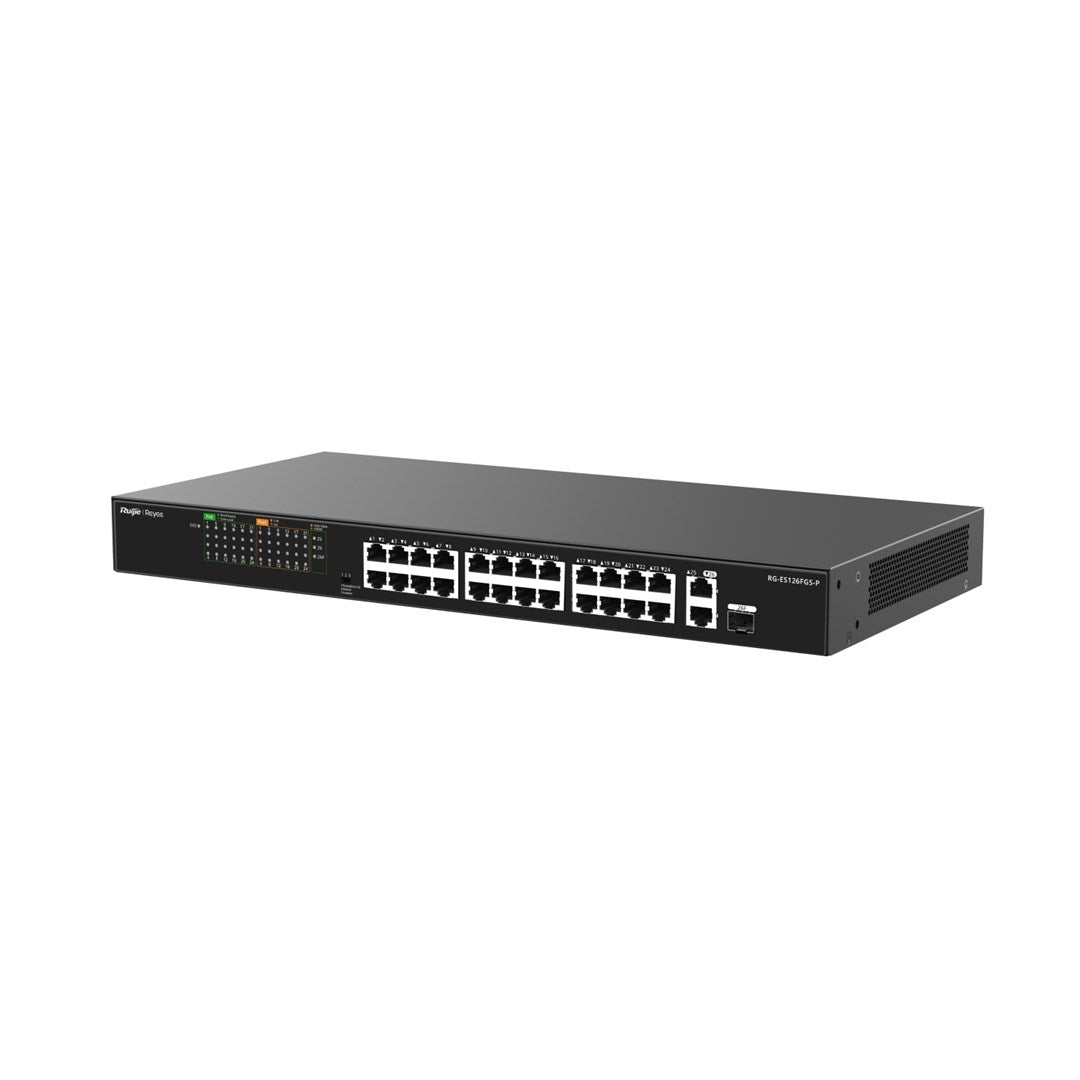 Ruijie RG-ES126FGS-P Unmanaged L2 Gigabit Ethernet POE Switch Black