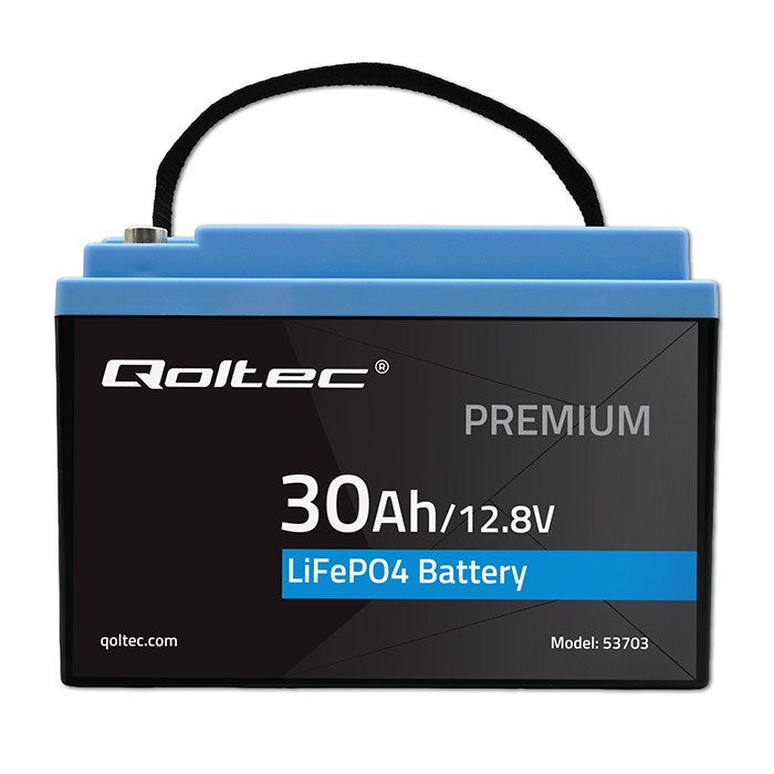 Qoltec LiFePO4 Battery 12.8V 30Ah 384Wh Rechargeable Model 53703