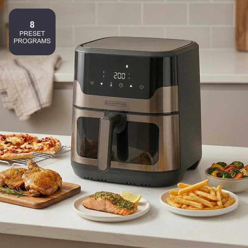 Black+Decker BXAF8001E 1700 W 8 L oil-free deep fryer  black