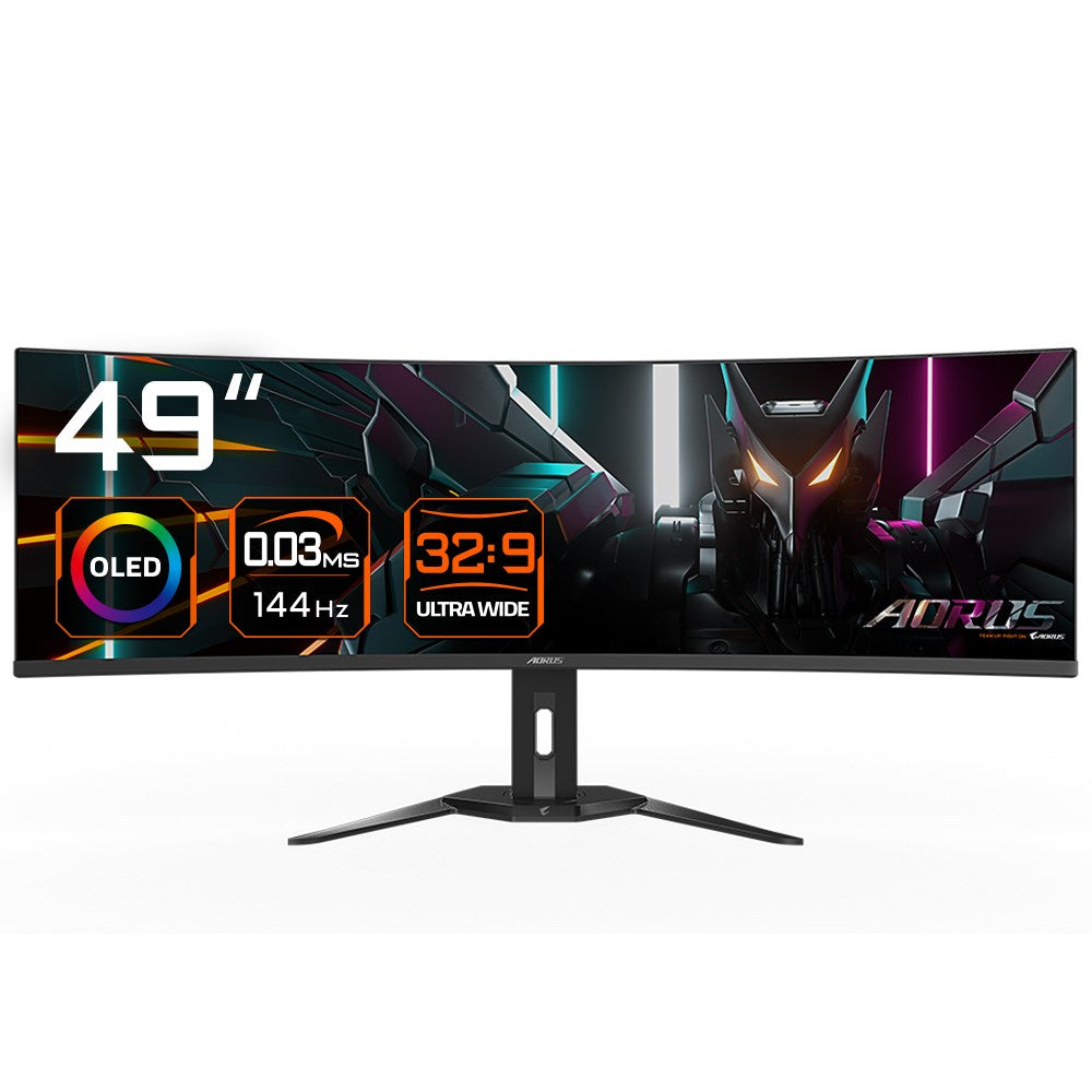 GIGABYTE CO49DQ OLED Curved Gaming Monitor - 5120x1440(DQHD)  1800R  144Hz  0.03ms  KVM  FreeSync Premium Pro  HDMI 2.1