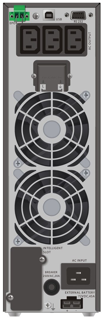 PowerWalker VFI 3000 TGS 3 kVA 2700 W - Double-Conversion UPS with 3 AC Outlets