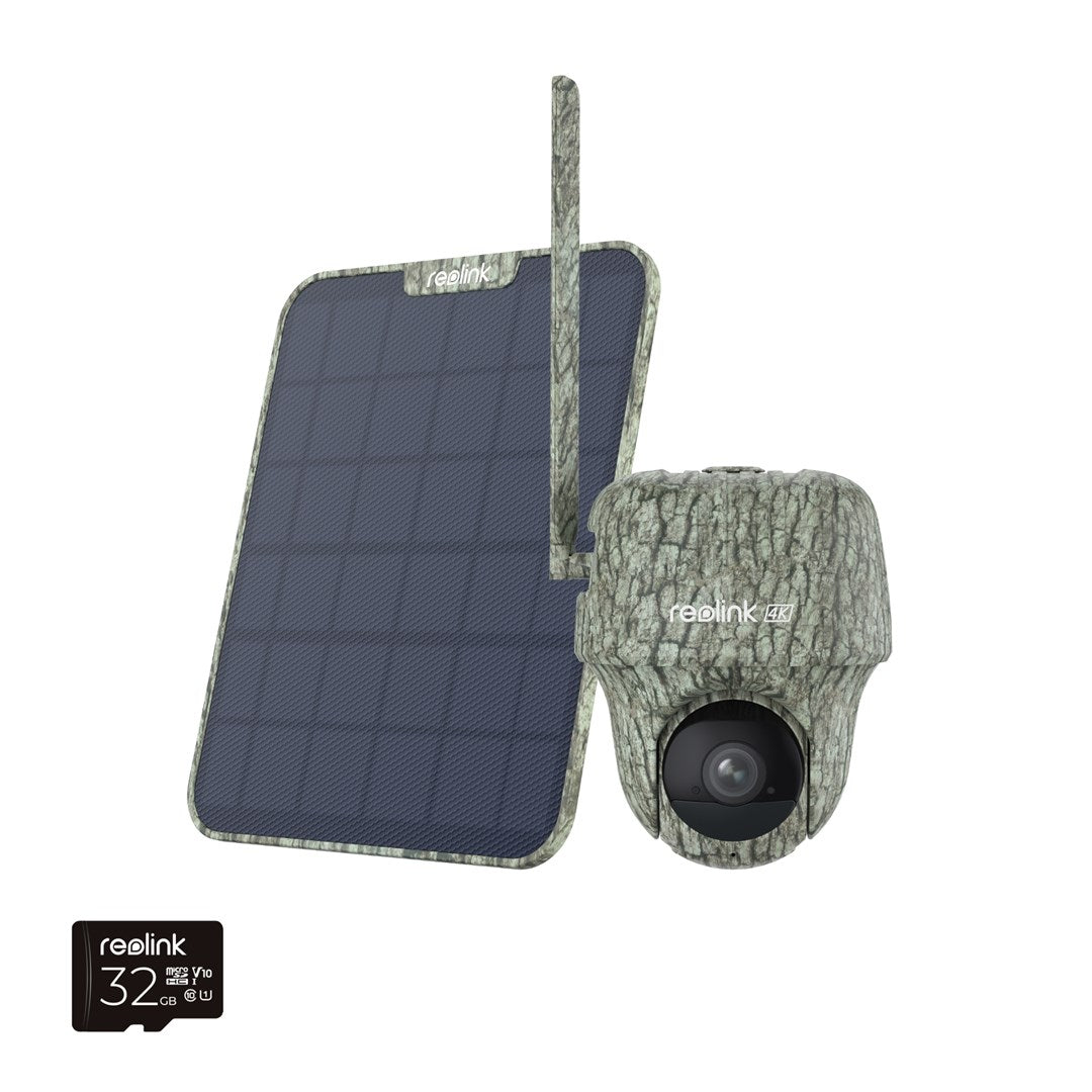 Reolink Go Series G450 with Solar Panel 2 - 4K 4G LTE PT Wildlife Cam  Animal Detection & Recognition  360° View  32GB microSD card