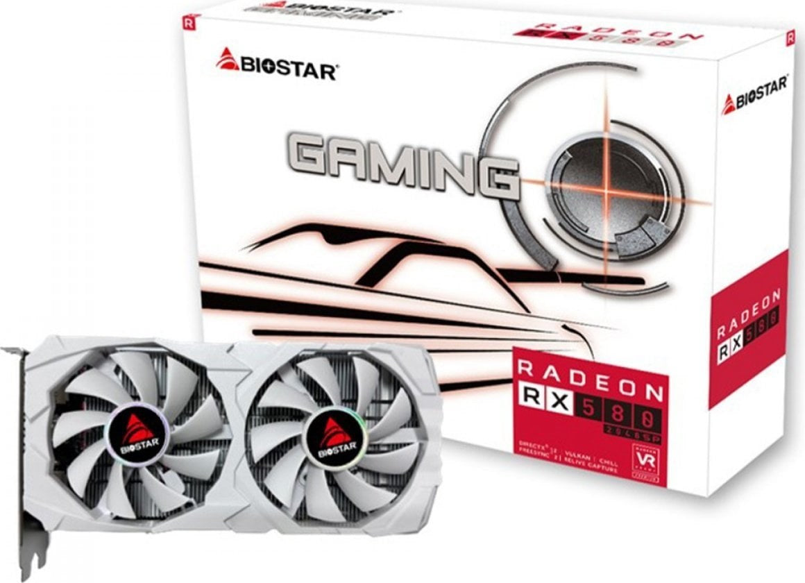 BIOSTAR Radeon RX 580 Graphics Card 8GB White D5
