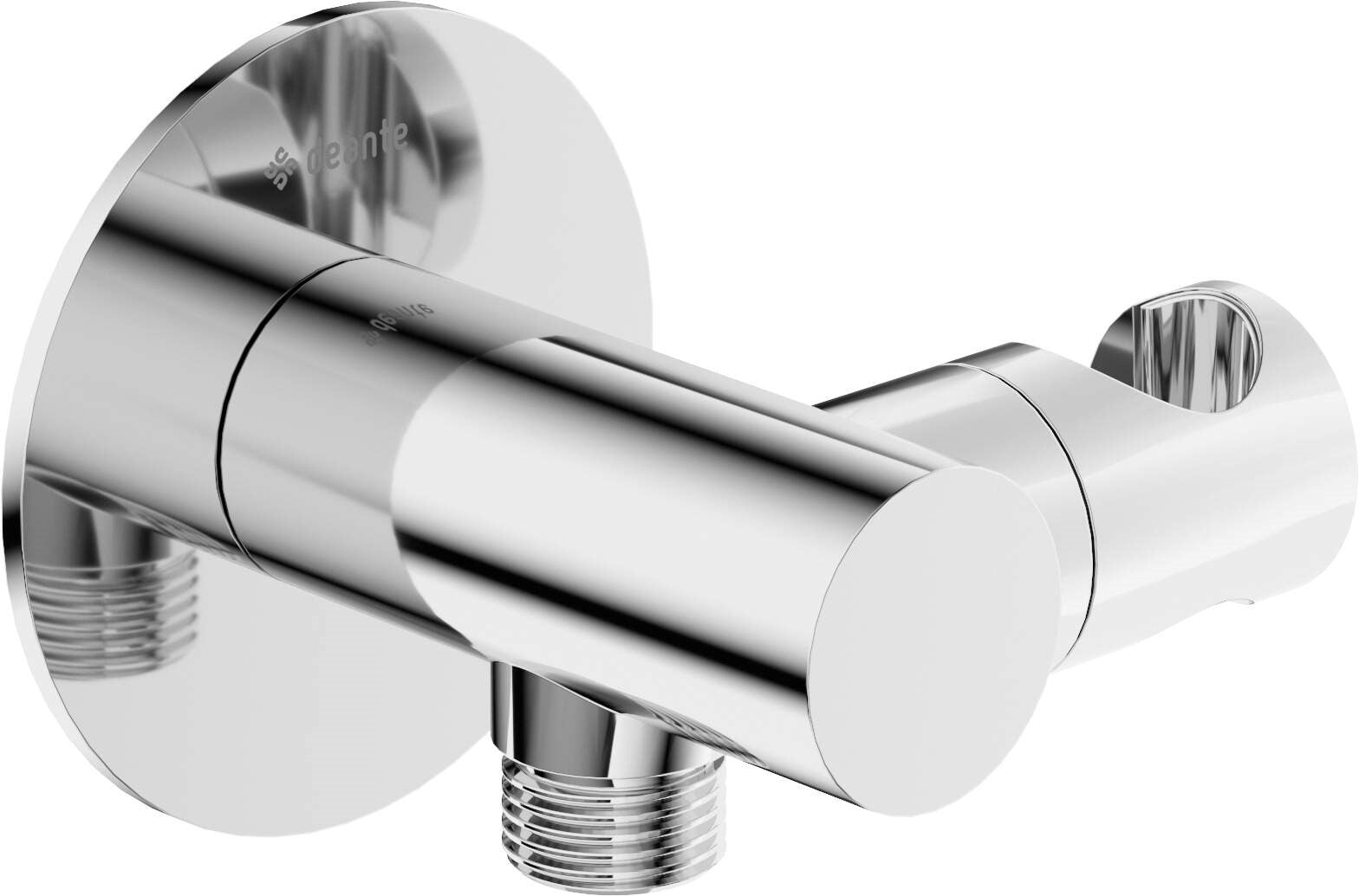 Round angled connector with handset holder